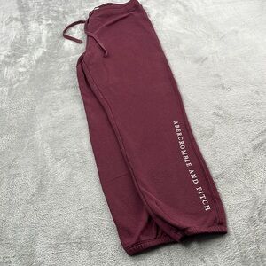 Abercrombie & Fitch Women's M Soft A&F Collection Red Fleece Jogger Sweatpants